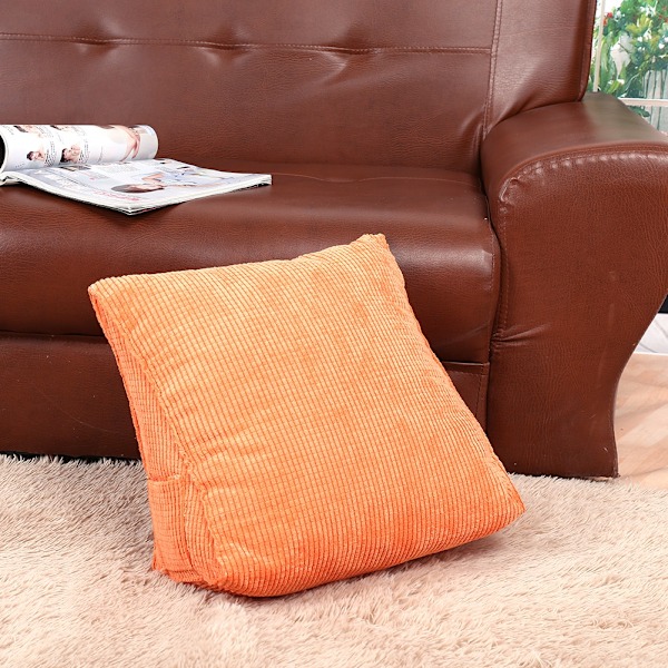 1Pcs 40*30*20 Triangular Backrest Pillow Practical Cushion with Filler Home Decor #Orange