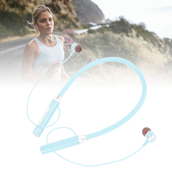 Neckband-hörlurar Trådlös Bluetooth 5.2 IPX5 Vattentät Stereo Ergonomisk Förbättrad Bas Neckband Magnetiska Hörlurar Blå