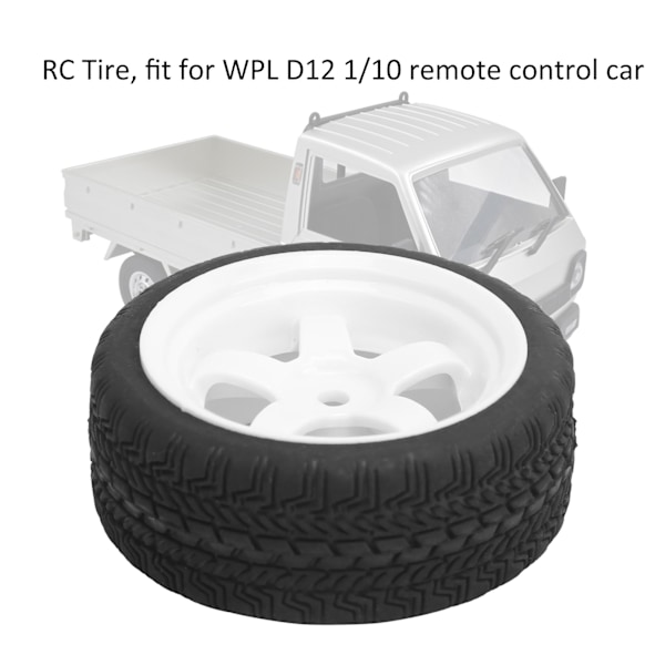 4 kpl 65 mm:n liukumattomat RC-kumiset renkaat, pyörän päivitystarvike, sopii WPL D12 1/10 (012W)