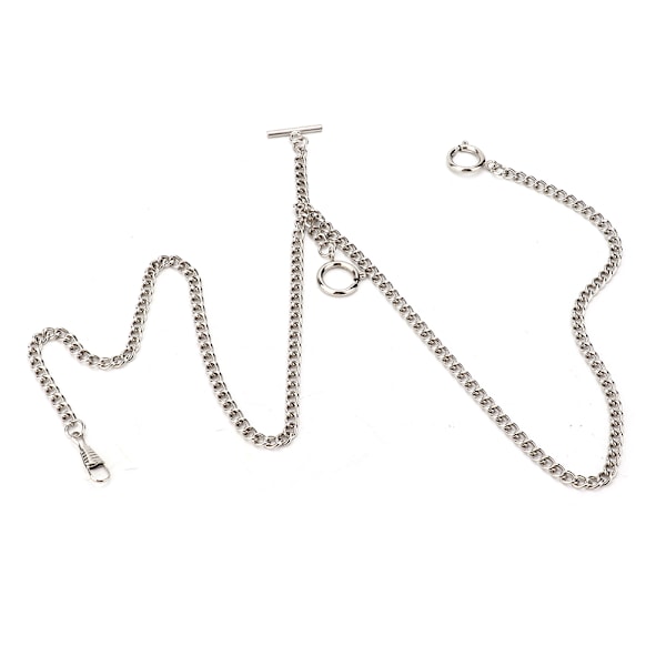 44cm Retro Vintage Metallficka Klockkedja Länk Klassisk Antik Present (Silver)