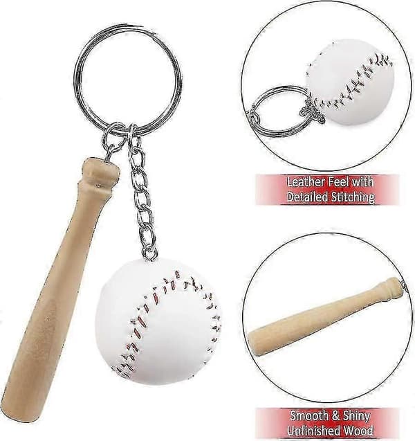 2023 - 6 kpl baseball- ja puuavaimenperä, luova metallinen avaimenperä (ShiKai)[TT]