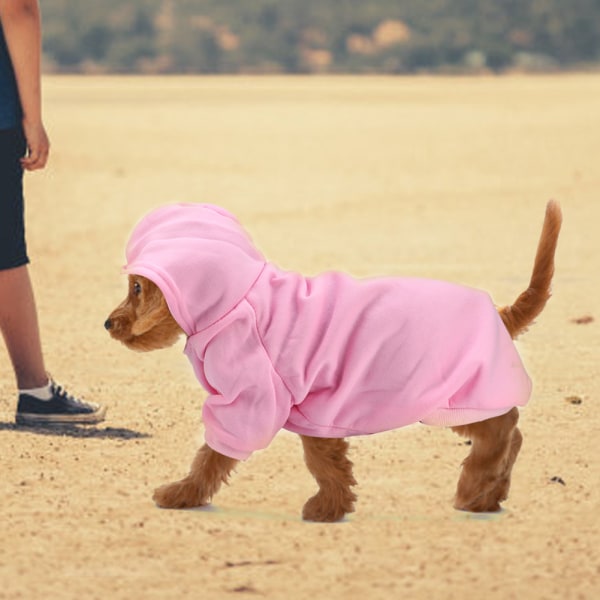 Suloinen polyesteri lemmikki talvella lämmin huppari collegepaita, vaatteet takki koirille kissanpentu (vaaleanpunainen XXL)