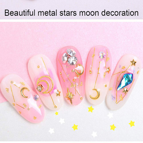3D Guld Nagel Studs För Fingernaglar, AB Flatback Nagel Strass Professionella Verktyg, Nagel Flakes Dekorationer, Set Om 6