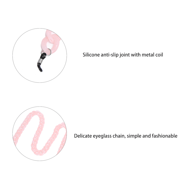 Enkel stil briller kæde AntiSlip solbriller læsebriller holder kæde snor tilbehør (Pink )