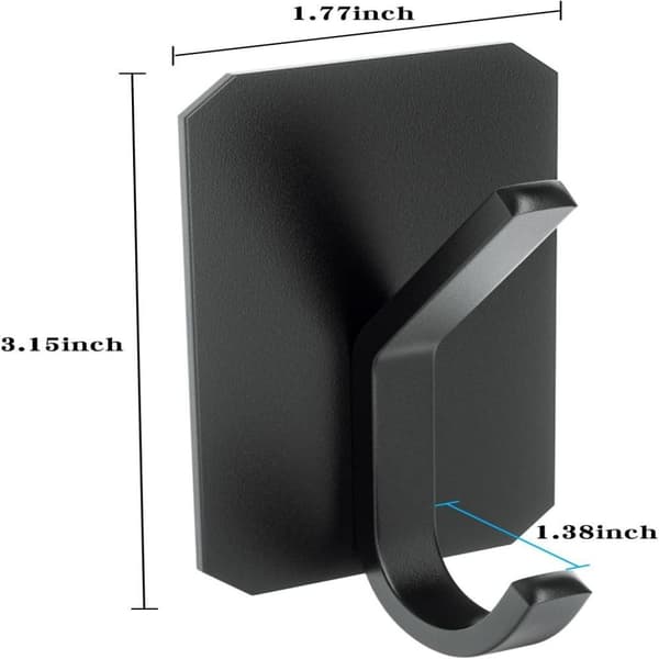 Self-adhesive wall hook, 4 self-adhesive hooks, wall hook, for kitchen, bathroom, office, kitchen hook for hanging towels, hats, keys, bags[TT] Upper and lower hook black