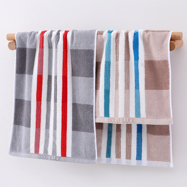 Håndklæder Sæt af 2 Stribet Mønster, Bomuld Blød Absorberende Håndklæde til Badeværelse, 34*72cm