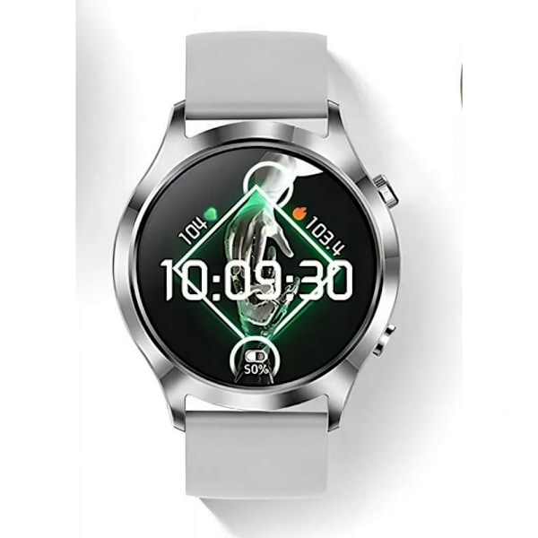 Smartwatch smartwatch notifikationer whatsapp messenger sociala nätverk svar bluetooth samtal utbytbar bakgrundsbild silver sport puls legering