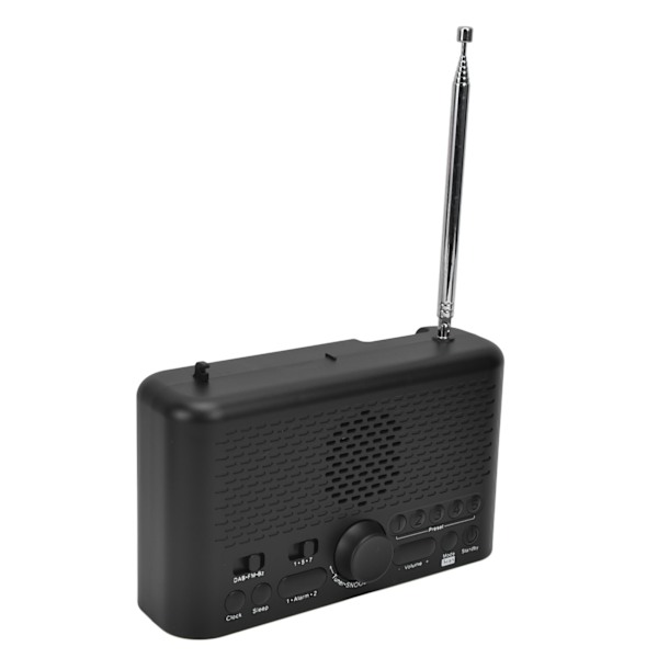 Väckarklockradio LED-display Basmembran Justerbar Ljusstyrka DAB FM Digital Väckarklocka för Hemmet