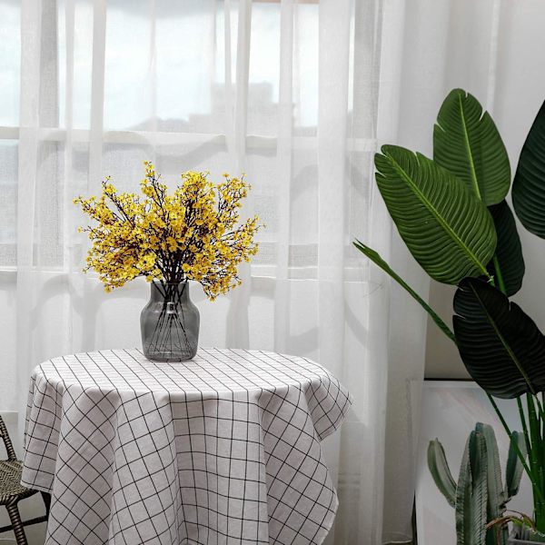 6 st Fall Faux Blommor Fake Babys Breath Blomma Bulk Konstgjord Gypsophila Bukett Siden Blommor Arrangemang Centerpieces för Hem Kök Sovrum Yellow