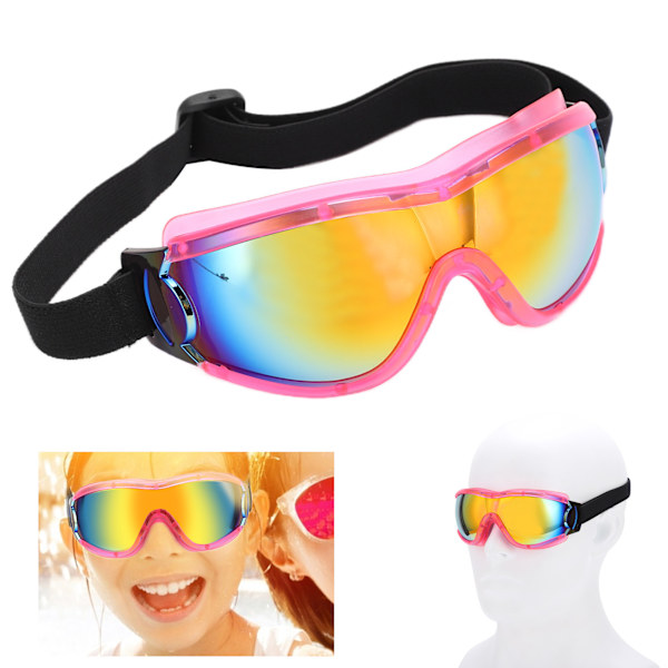 Kids Goggles Anti Splash UV Protection Kids Protective Goggles with Storage Box for ChildrenPink Frame Imitation Red Film