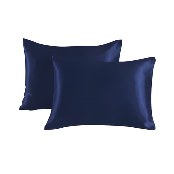 Satin Pillowcase - Pillow Cover - 50 x 66cm - 2-pack Dark blue blue