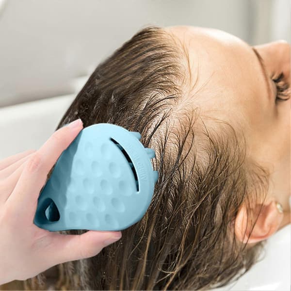 Hovedbundsmassage Shampoo Børste med Bløde Silikonebørster til Skånsom Hovedbundsstimulering Våd og Tør Brug[TT]