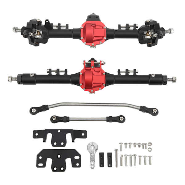 Metall RC Främre och Bakre Axelset Stor Styrning Integrerad RC Bilaxel för Axial SCX10 II 90046 90047 D90 D110 1/10 RC Crawler Bil Svart Röd