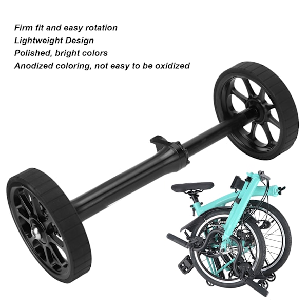 MEIJUN Easy Wheel Extension Telescopic Bar Easy Wheel Set 80mm Widening for Brompton 3sixtyBlack