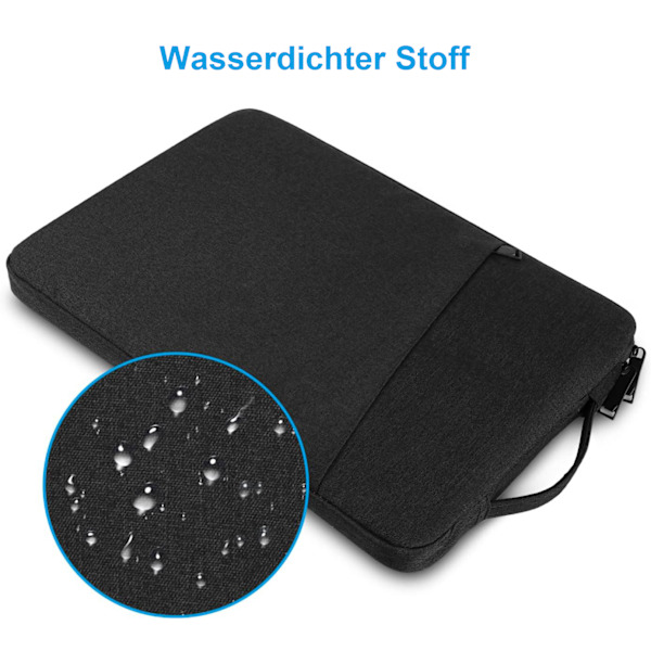 13,3\" MacBook Air/Pro Vattentät och Stöttålig Laptopväska med Tillbehörsficka, Svart