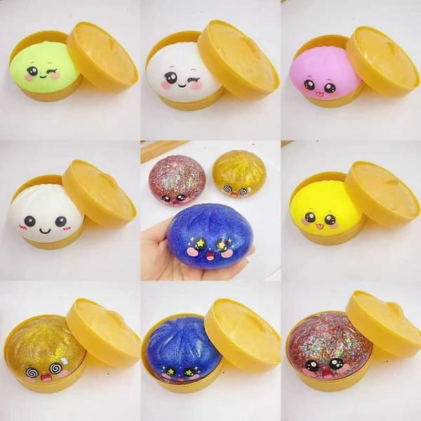 Dumpling Squishy, Dumpling Squishy Mystery, 4 tommer Jumbo Dumpling Stressbold, Blød Klemme Dekompression Dej Til Voksne guld
