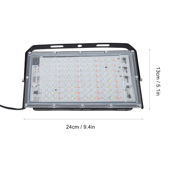 100W LED-strålkastare IP65 Vattentät Ultralätt RGB-strålkastare med fjärrkontroll för utomhus 100‑240V EU-kontakt