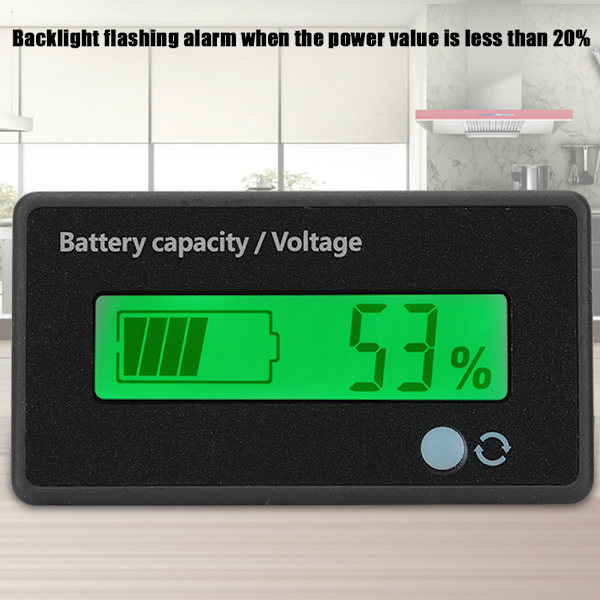 GY-6GD PCB HTN Batterikapacitetsmonitor Indikator LCD-display med Blinkande Alarm 12-84V Grön