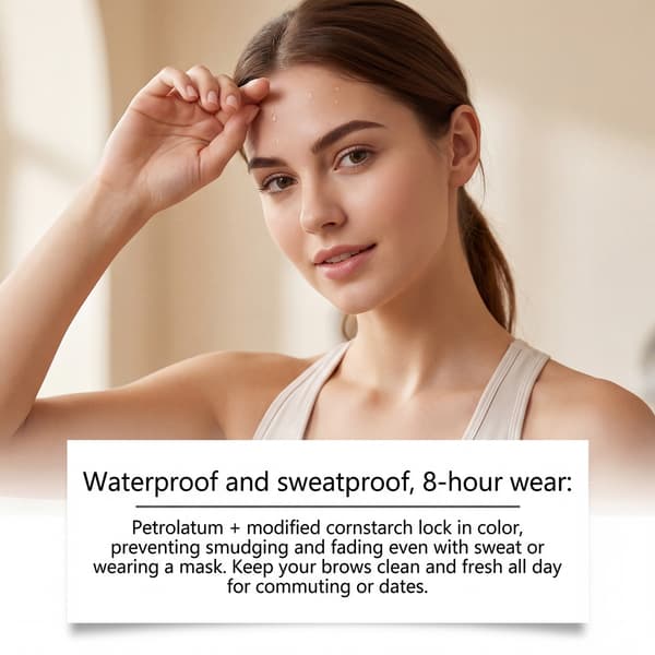 6g/box Stamp Waterproof Eyebrow Powder Set (Light Brown) - Long-lasting, natural, three-dimensional, easy to use, convenient for everyday makeup.
