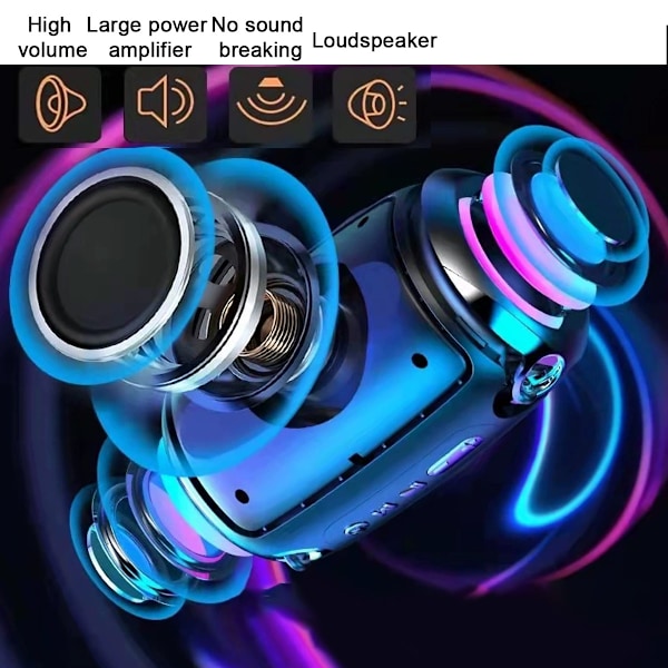 Smart AI Ljud Bluetooth Subwoofer Stor Volym Högtalare Kort Trådlös Gåva Liten Stålkanon Högtalare