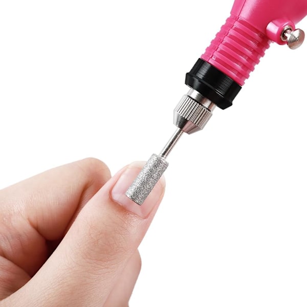 Professionell Nagelkonst med Portabel Nagelfil, Lättviktsdesign Multifunktionellt Nagelverktyg för Justerbar Hastighetskontroll (Rosröd)