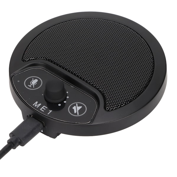 USB Konferensmikrofon Stereo 360° Rundstrålande Kondensatormikrofon med Tyst Knapp för Windows Videomöten