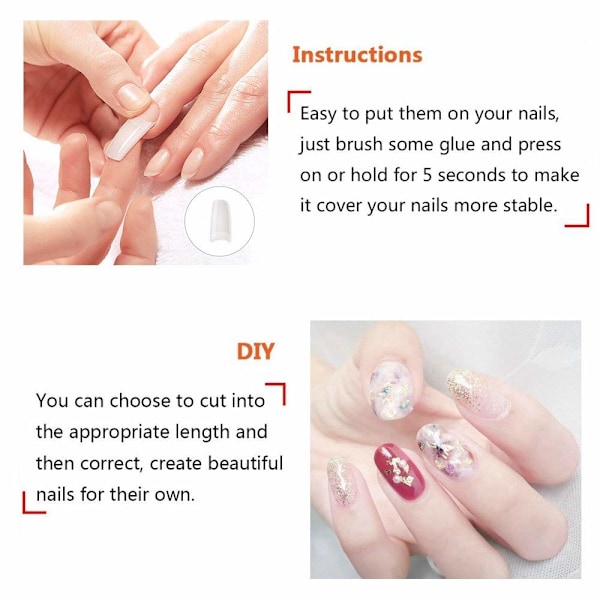 DIY Nagelkonst Tips, Perfekt För Alla Tillfällen, Varierat Storleksurval För Anpassad Passform, Högkvalitativt ABS-material Säkerställer En Säker Och Stilfull Upplevelse