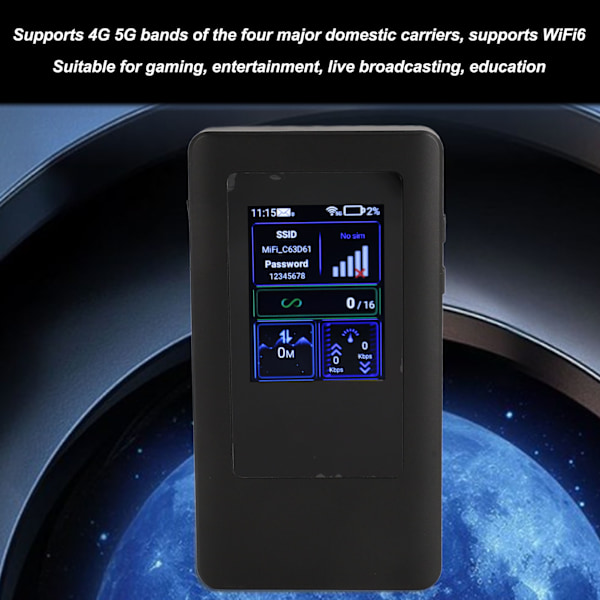 5G WiFi Mobil Hotspot 8-kärnig CPU WiFi6-teknik Delning av 5G och 4G LTE Hotspot 16 Anslutna Enheter 10000mAh 5G Portabel WiFi