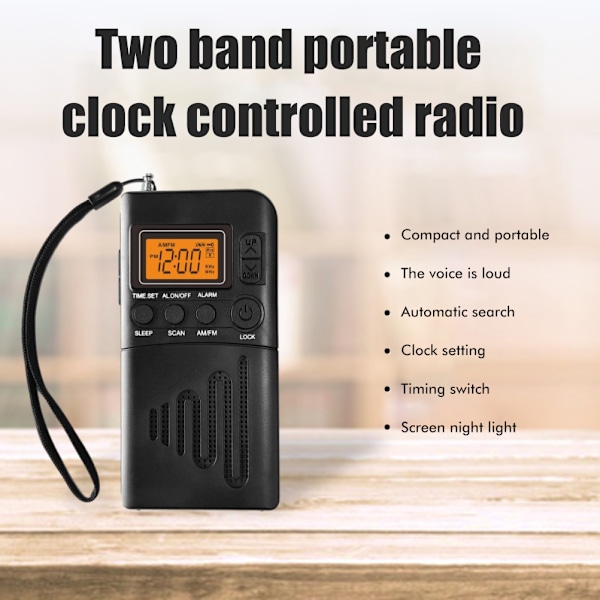 Bärbar Digital Radio, Högkänslig Stabil Låg Strömförbrukning Batteridriven Bärbar AM FM-Radio