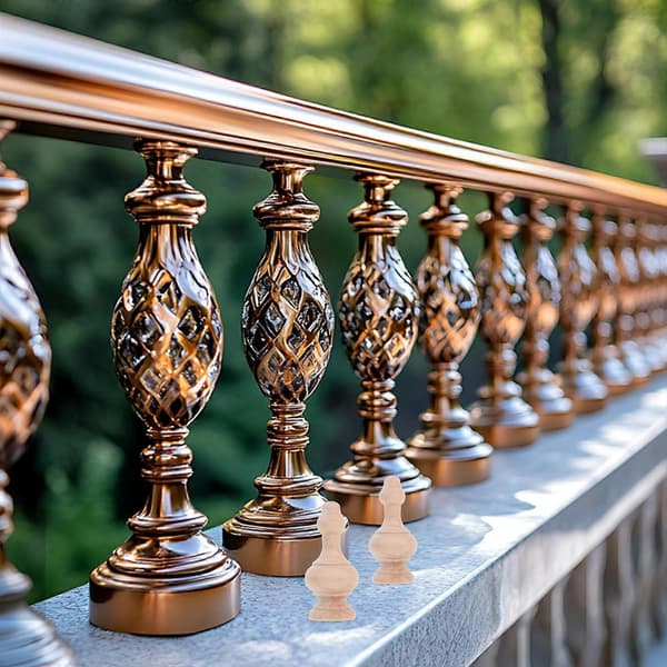 Khaki baluster i massivt trä för soffbordsdekoration, 16-pack 6.20X2.60X2.60CM Khaki