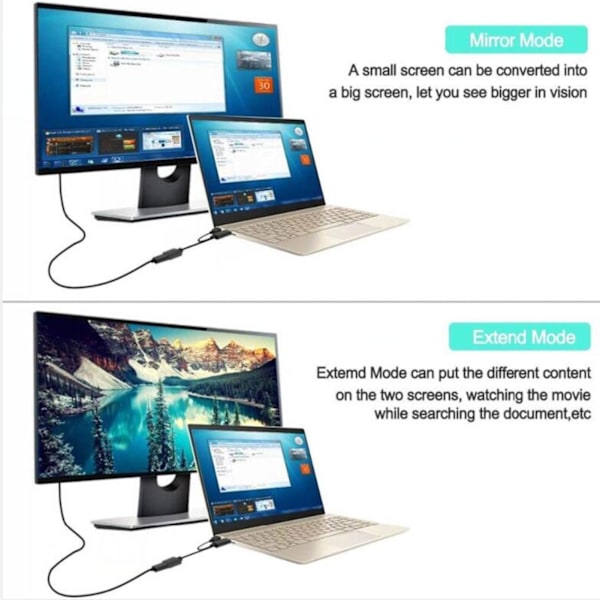 HD Multimedia Interface till DisplayPort Kabeladapter med USB-ström 3840x2160 60Hz 25cm Lång Videoadapterkabel