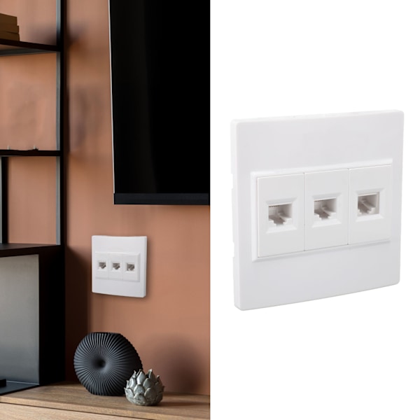 Cat 6 Ethernet Vägguttag 3 Portar Hona Till Hona Keystone Vägguttag Internet Vägguttag för CAT5 CAT5E CAT6 CAT6A