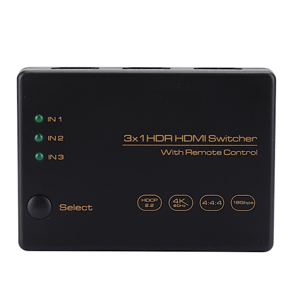 3 Port Switch 3X1 4K 60HZ Fjärrkontroll Tre in och En ut 24M1