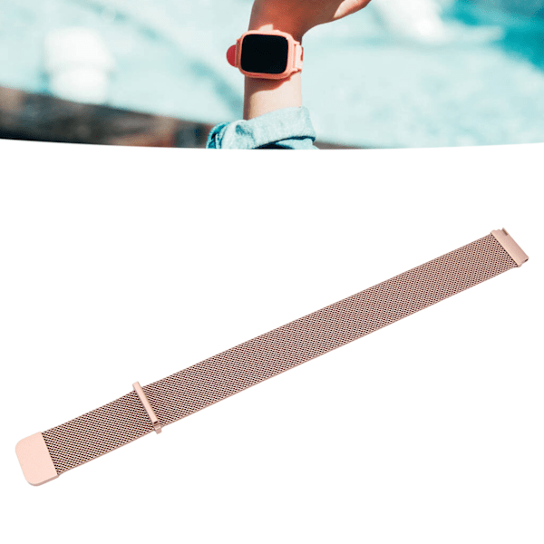 20mm Metallnät Klockarmband Rostfritt Stål Snabbkoppling Generell Klockrem för Galaxy Watch för Vivoactive HR för Amazfit GTS 2 Mini Roséguld