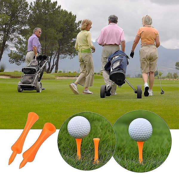 Consistent Tee Slanted Biodegradable 100pcs Tees Golf Tack Plastic Material Orange