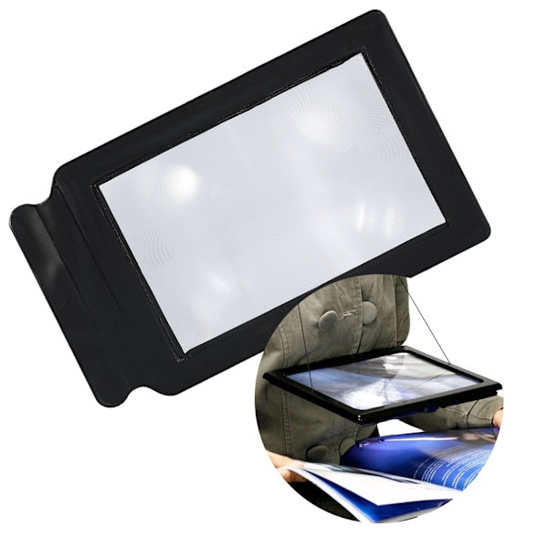 3X Large Reading Magnifier Hand Free Book Page Sheet Full Magnifying Glass Aid Lens Black