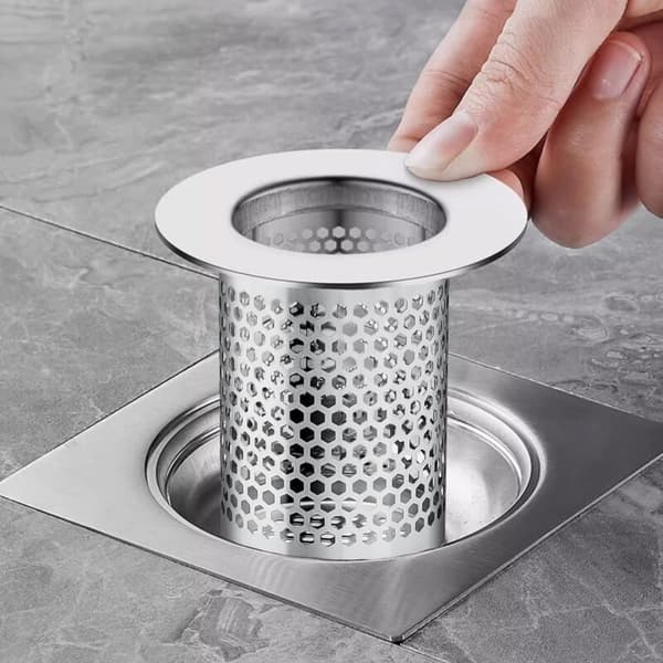 Hårfilter til bruser, 3 stk. brusehårfilter i rustfrit stål, 5,5 × 5 cm køkkenvaskfilter til balkon, køkkener