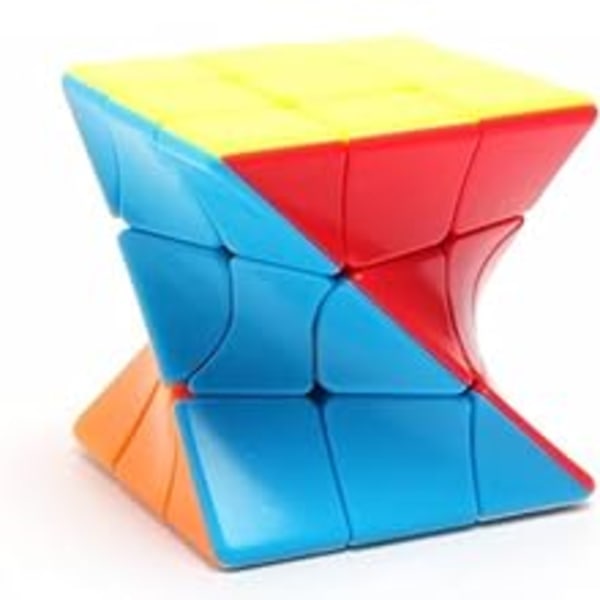 Twisty Stickerless 3x3x3 Magisk Kub, Livfullt Starkt Färgschema, Vriden Fasdesign
