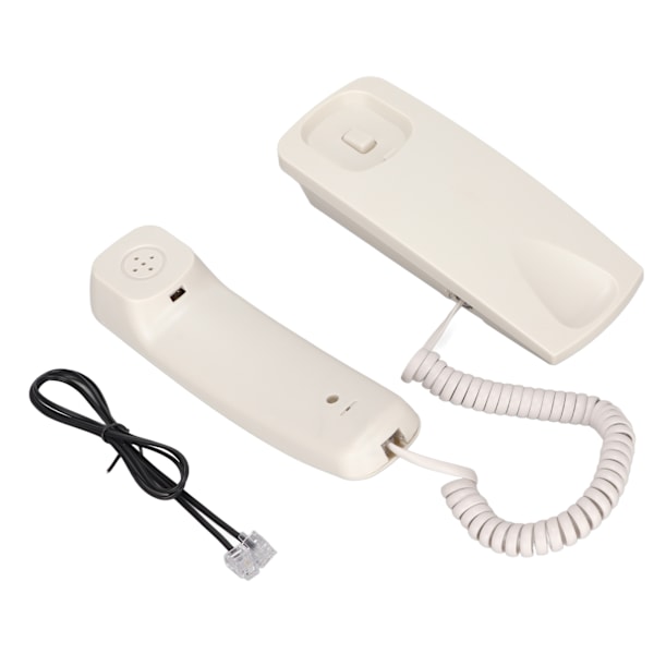 KXT777CID Sladdtelefon för väggmontering med kalender, LCD-display, återuppringningsfunktion, fast telefon med sladd för hotell, hem, kontor (Vit)