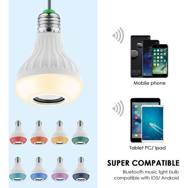 BLEOSAN Smarta E27 Bluetooth LED-lampor, anslutna lampor som synkroniseras med musikrytm