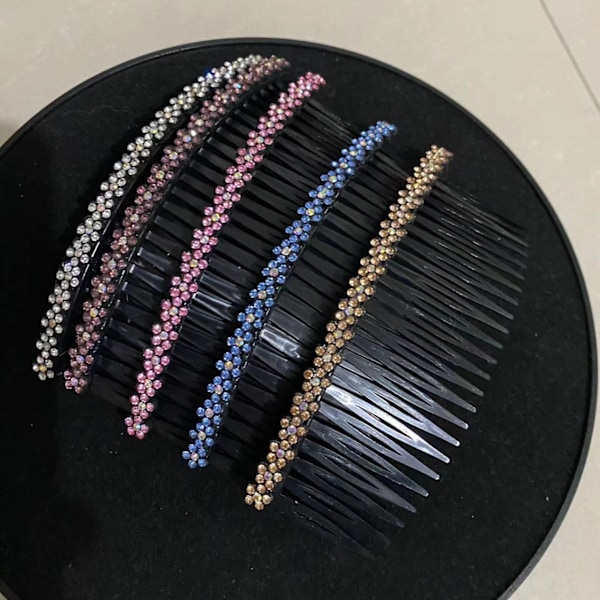 Glamorös Hårklämma Kam, Pärlbroderad Stil med Strass, Tandstruktur för Säkert Grepp, Bekväm att Bära för Flickor & Kvinnor