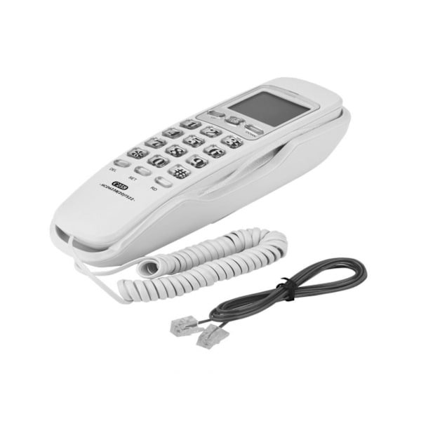 Fasttelefoner för hemmet - Väggmonterade telefoner för hörselskadade - Telefon med sladd och nummerpresentation för seniorer - Återuppringning av senaste nummer - Stor knapp