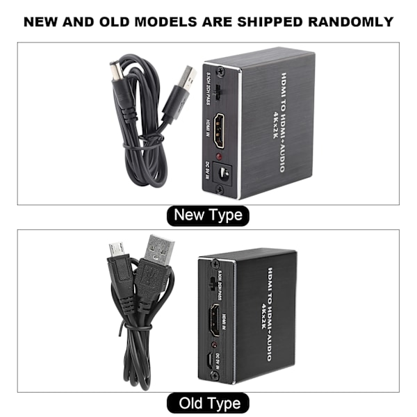 4K*2K HDMI-ljudsplitter Extractor Converter HDMI till HDMI+SPDIF+3,5 mm ljudutgång