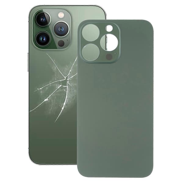 Enkelt erstatningsglass bakside batterideksel kompatibel med iPhone 13 Pro Max-perfekt Green