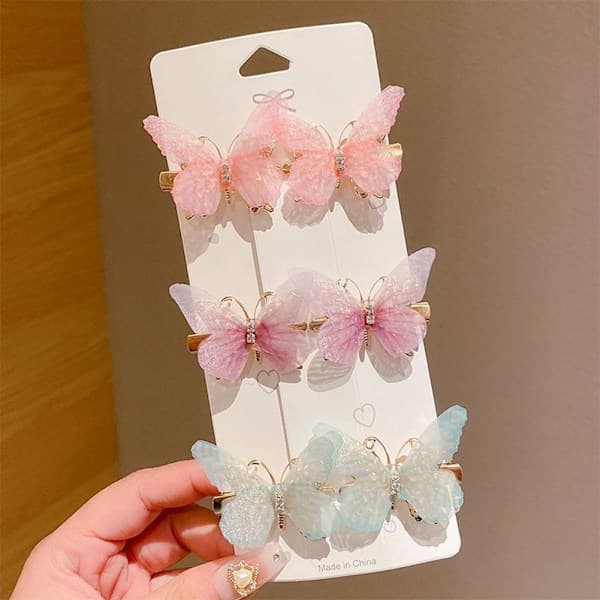 6 kpl perhoshiusklipsiä, minileukaklipsi, hiusneula naisille ja tytöille E 6 kpl E 6PCS