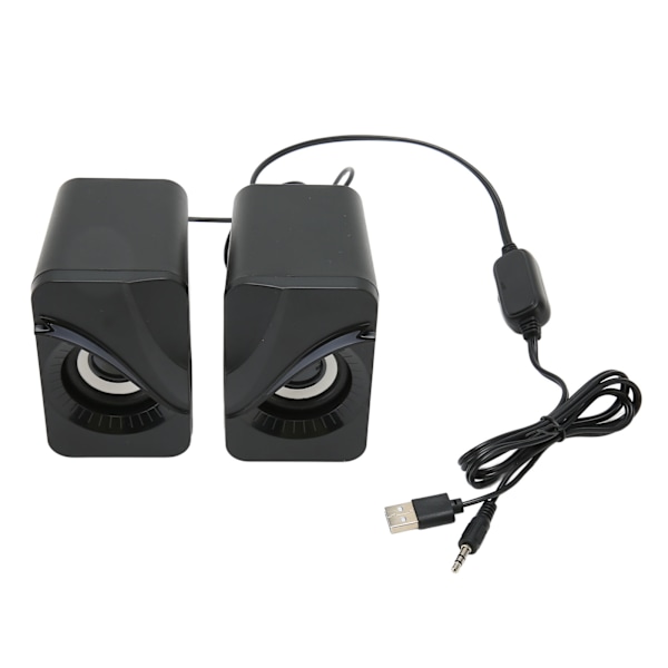 Datorhögtalare USB-driven Trådbunden Volymkontroll Mini Skrivbordshögtalare med RGB-ljus för Hemarbete