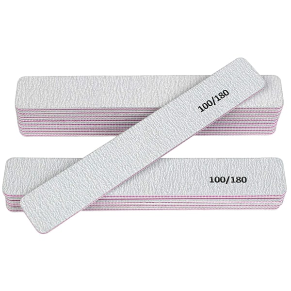 Rektangulär Nagelbuffer Kit, 12 st Dubbelsidiga 100/180 Grit Verktyg För Manikyr Och Pedikyr, Premium Tejp Och Smärgelpapp Material