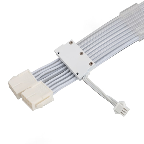 RGB PSU-kablar ARGB GPU Strömförsörjningskabel 2x8 Pin Förlängningskabelkit 5V 3Pin Synkroniserad för PC Chassi Vit