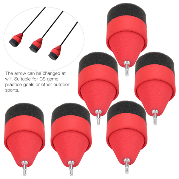 6 st 6,2 mm EVA-skumspetsar bredspetsar för bågskyttejakt/CS-aktiviteter