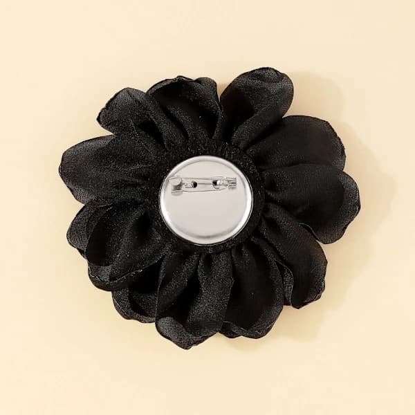 Romantisk Rose Broche Stof Rose Blomst Pin-up Broche SORT sort